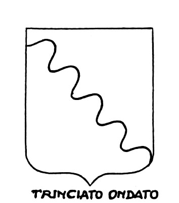 Image of the heraldic term: Trinciato ondato